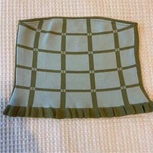 Green Plaid Anthropologie Knit Tube Top